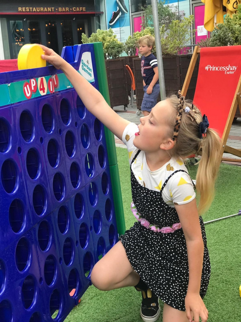 Princess‘wahey’! The Foster four have fun at Princesshay's 'Summer of Fun' Exploring exeter 2019