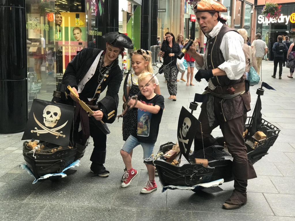 Princess‘wahey’! The Foster four have fun at Princesshay's 'Summer of Fun' Exploring exeter 2019