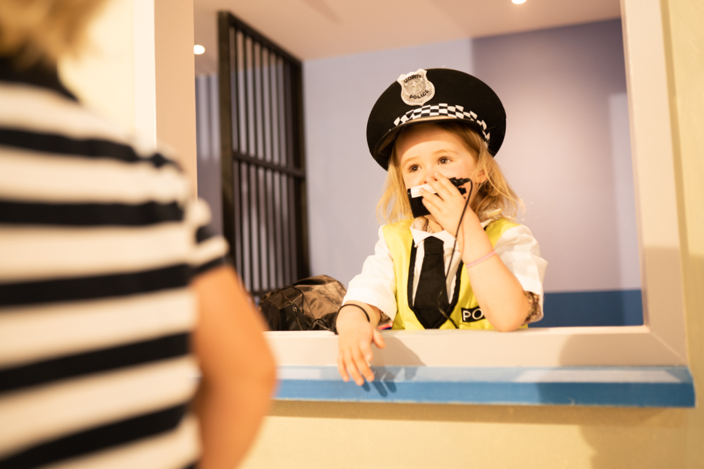 girl police person at bear town exeter